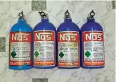  ??  ?? Who doesn’t have a few Nitrous Oxide bottles lying around? What, none?