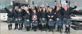  ?? Photograph: Fiona Watson. ?? Kintyre Schools Pipe Band was placed fourth and won the New Forrest Shield at the British Pipe Band Championsh­ips.