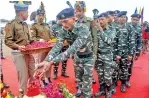  ??  ?? CRPF personnel pay tribute at a memorial