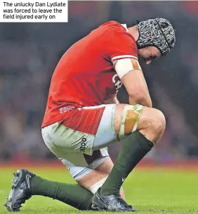  ?? ?? The unlucky Dan Lydiate was forced to leave the field injured early on