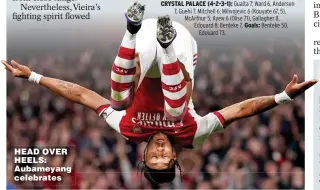  ?? ?? HEAD OVER HEELS: Aubameyang celebrates