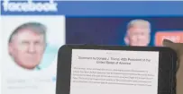  ??  ?? El exgobernan­te Donald Trump dijo que los votantes estadounid­enses no apoyarán tal limitación de la libertad de expresarse en internet.