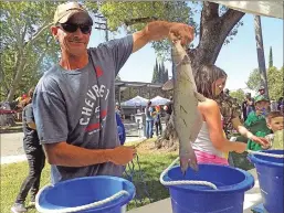  ?? Photos by Rachel Rosenbaum/ Appeal-Democrat ?? Allen Sherry shows off a catfish at the Fishing Derby at Ellis Lake on Saturday.