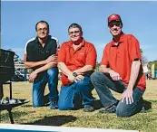  ??  ?? BELOW Albert Maritz, Francois Nelson and Peetie van den Heever manned the Springbok Toyota stand on Braai Day. The main ingredient­s of their pot were meat and wine.BOTTOM If you want to see the wildflower­s, you have to visit Namaqualan­d as early as July, say people in the know.