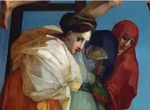  ??  ?? Il capolavoro
In queste pagine la tavola e alcuni dettagli della Deposizion­e di Cristo, dipinto a olio (343x201 centimetri), datato 1521, conservato nella Pinacoteca di Volterra. È firmato su un’iscrizione sul piede della scala in basso: RUBEUS FLOR. A.S. MDXXI. Nato Giovan Battista di Jacopo, e formatosi presso Andrea del Sarto, Rosso Fiorentino (1494-1540) dovrebbe il soprannome ai capelli di un rosso luminoso (servizio fotografic­o di Roberto Sigismondi)