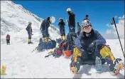  ?? HT ?? Sheetal Raj (in front) scaled the world’s third highest mountain.