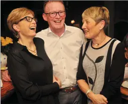  ??  ?? Jim McCarthy with his wife, Carmel Flynn, and Marian Kennedy (right) at the Kerry Hospice fundraisin­g dinner in The Charthouse restaurant on Wednesday night.