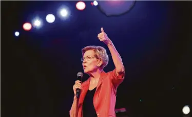  ?? Dustin Chambers / New York Times ?? Sen. Elizabeth Warren, D-Mass., is one of the presidenti­al hopefuls set to attend the Frank LaMere Native American forum in Sioux City, Iowa, where she’ll face scrutiny over how she handles questions on her heritage.