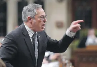  ?? SEAN KILPATRICK, CP ?? Conservati­ve MP Tony Clement speaks in the House of Commons in April 2017.