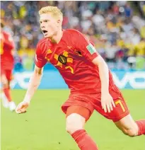  ?? ?? Belgium’s Kevin de Bruyne is perhaps the world’s best midfielder.