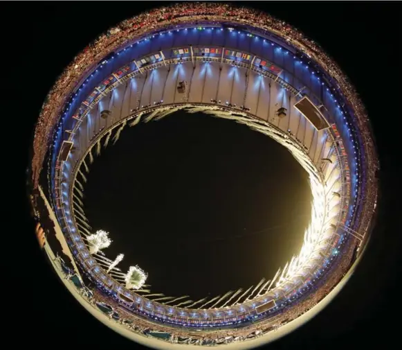  ?? MATT DUNHAM/THE ASSOCIATED PRESS ?? The opening ceremony was beautiful, as all Olympic curtain-raisers are, but it was the aspiration­al feel that was the highlight of the first night in Rio de Janeiro.