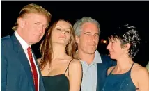  ??  ?? Donald Trump and his now wife Melania, Jeffrey Epstein, and Maxwell at the Mar-a-Lago club in Palm Beach, Florida, in 2000.