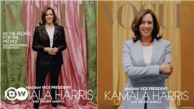  ??  ?? Zweimal Kamala Harris: die Coverfotos der "Vogue"