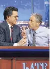  ??  ?? COOKING UP A STORM: Stephen Colbert and Jon Stewart
