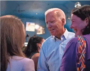  ?? ALEX EDELMAN/AFP/GETTY IMAGES ?? Former Vice President Joe Biden added a new slip to his list of campaign gaffes during his visit to Iowa.