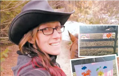  ?? PHOTOS COURTOISIE ?? Les proches de Marilynn Clément en appellent à la générosité des gens pour soutenir leur amie, cette maman monoparent­ale atteinte d’un cancer de stade 3. Ceux-ci ont même accroché des mots d’encouragem­ent aux quatre coins de son écurie.