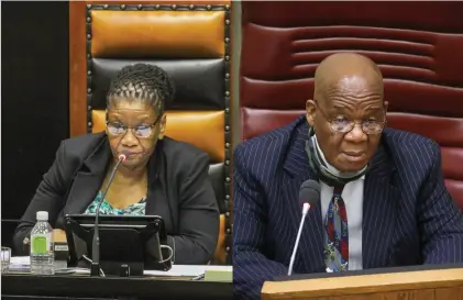  ??  ?? Ms Thandi Modise, Speaker of the NA & Mr Amos Masondo, Chairperso­n of the NCOP