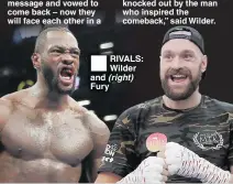  ??  ?? RIVALS: Wilder and (right) Fury