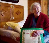  ?? AFP ?? Emma Morano, 116, at her home in Verbania, northern Italy. —