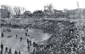 ??  ?? 110,000 spectators watched the 1901 FA Cup final at Crystal Palace between Spurs and Sheffield United; right, Harrow’s school team in 1867; Fergie Suter of Darwen in 1879; and the bearded Lord Kinnaird
