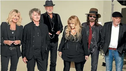  ??  ?? Fleetwood Mac’s current lineup, featuring Neil Finn, second from left, and Mike Campbell, second from right.