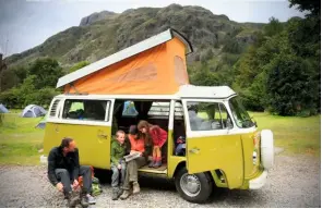  ??  ?? Below: Camping in the Langdale Valley never disappoint­s.