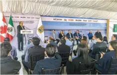  ?? ?? En la inauguraci­ón de la tercera planta de Nova Steel emitió un mensaje el secretario de Economía, Claudio Bres Garza.