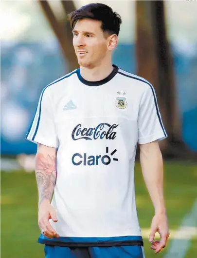  ??  ?? Messi, durante la concentrac­ión de la selección argentina