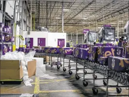  ?? COLE WILSON/THE NEW YORK TIMES 2015 ?? Packages lined up for shipping at the Jet.com warehouse in Swedesboro, N.J., in December 2015. Jet.com, one of the companies that Forerunner Ventures invested in, was purchased by Wal-Mart in 2016 for $3.3 billion.