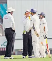  ?? GETTY IMAGES ?? Harbhajan and Sachin talk to the umpires after the ‘Monkeygate row’ erupted during the Sydney Test in 2008.