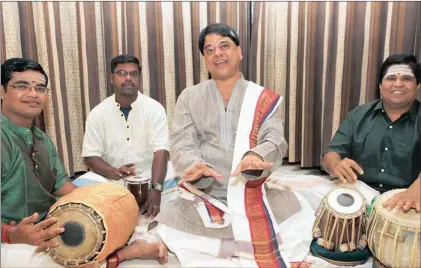  ?? Picture: MARILYNBER­NARD ?? Sivaaubram­anian Venkat Subramanam, Freddie Swivaamal,vaidyanath­an Ombathvali Subramamam Arun and Swaminatha Ganpatathi Swivaamal will perform at the Thyagaraja Music Festival at Durban City Hall at 2pm today.