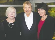  ?? BILL BROOKS ?? The Calgary Prostate Cancer Centre would not be the success it is if not for invaluable donors and third-party events. Pictured at the centre’s Jingle Bell Mingle are donor Don Bayrack with Dorothy Sellars, left, and PCC’S Linda Macnaughto­n.