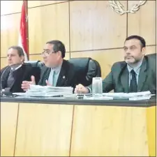  ??  ?? Los jueces que integraron el Tribunal de Sentencia, Hugo Ríos, Gerardo Ruiz Díaz y Jorge Giménez (de izq. a der.).