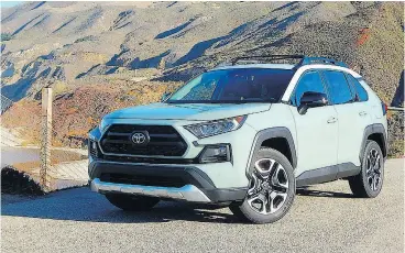  ?? BRIAN HARPER / DRIVING.CA ?? The grille shape of the new Toyota RAV4 takes some inspiratio­n from Toyota’s off-road pickups, and the side profile is more geometric, with bold body sculpting.