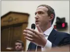  ?? ANDREW HARNIK — ASSOCIATED PRESS ?? Facebook CEO Mark Zuckerberg testifies before a House Financial Services Committee hearing on Capitol Hill in Washington on Wednesday.