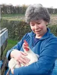  ??  ?? An asset to her garden, Alison Brunton enjoys each of her chickens’ different characteri­stics