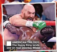  ?? ?? ■
AMERICAN TRILOGY: The Gypsy King lands one on rival Deontay Wilder