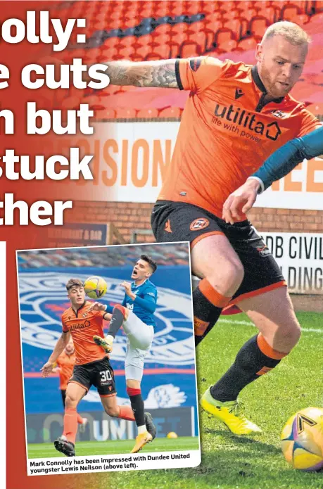  ??  ?? impressed with Mark Connolly has been
(above left). youngster Lewis Neilson
Dundee United