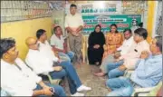  ?? HT PHOTO ?? Chairperso­n of Muslim Mahila Foundation Naznin Ansari at a n meeting in Varanasi on Sunday.