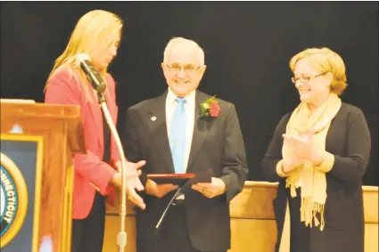  ?? Ben Lambert / Hearst Connecticu­t Media ?? Joseph Barbieri was named the 2017 Italian Mayor of the Day and Lord Mayor for Columbus Day on Thursday morning in Torrington.