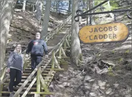  ?? JoNaThaN riley/ Truro Daily News ?? Wanda Gallant and Larry Anthony have both, more than once, done a total of 1,000 trips up and down Jacob’s Ladder in Truro’s Victoria Park over the span of a summer.