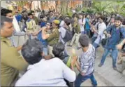  ?? RAJ K RAJ/HT FILE ?? ABVP workers had clashed with students of Ramjas College in February this year.