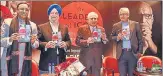  ?? SANJEEV VERMA/HT PHOTO ?? From left: Janata Dal (United) leader Pavan K Varma, housing and urban affairs minister Hardeep Singh Puri, Congress leader Kapil Sibal and journalist Rajdeep Sardesai release Kuldip Nayar's last book, in New Delhi on Friday.