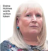  ??  ?? Elaine Holmes wants action taken
