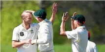  ?? PHOTOSPORT ?? Central’s Seth Rance, left, took 5-53 in Canterbury’s second innings.