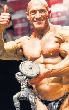  ??  ?? FATAL INJURIES Michael O’Hanlon was an award-winning muscleman