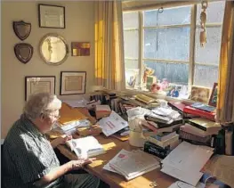  ?? Jay L. Clendenin Los Angeles Times ?? TEACHER, TRAVELER AND WRITER Roger Boesche in his home office in Eagle Rock in 2008. He and his wife visited more than 120 countries and had been working on a book about their travels.