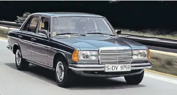  ??  ?? Der W 191 (li. o.) kam 1952 auf den Markt. Den Nachfolger Ponton-Benz (re. o.) kennen wir noch aus der Werbung. Darunter W 123 (re.) und W 110 „kleine Heckflosse“(1961–68).