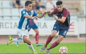  ?? FOTO: PERE PUNTÍ ?? Óscar Melendo y Fernando Nahuiel En un lance del partido jugado en La Bòbila