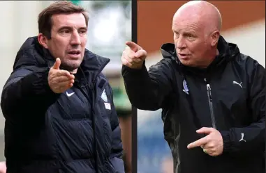  ??  ?? Cool: Stubbs and Houston clashed after the Cup semi-final but the Bairns boss has moved on